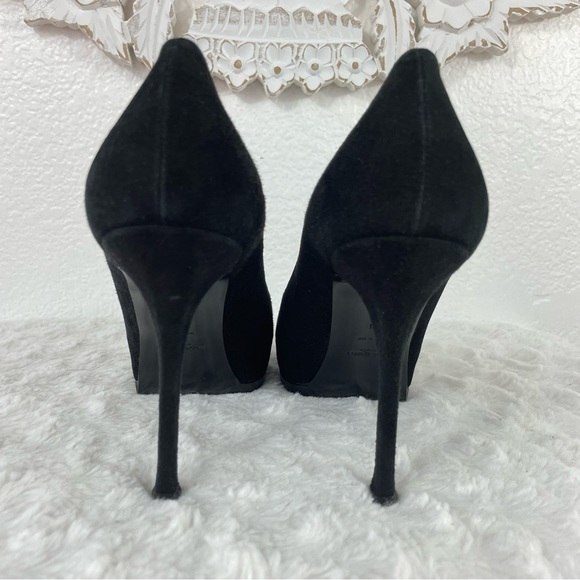 {YSL} Tribtoo 80 Black Suede Platform Pumps, Size 41/11 - Picture 7 of 9